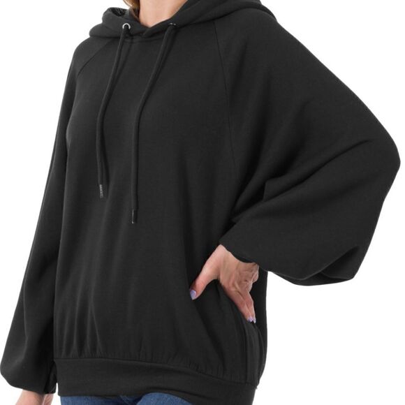 NWT RAGLAN SLEEVE SOFT STRETCH SWEATSHIRT black - Picture 3 of 4